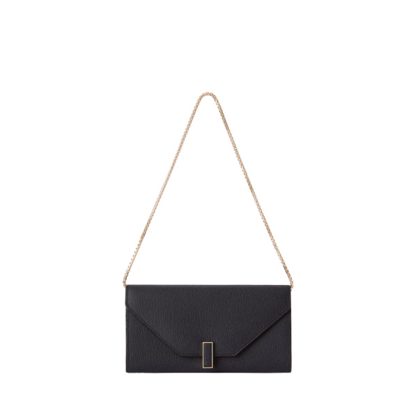 Valextra Iside Continental Purse with Chain in Night Blue | Wallets & Purses | Luxury Shoes 