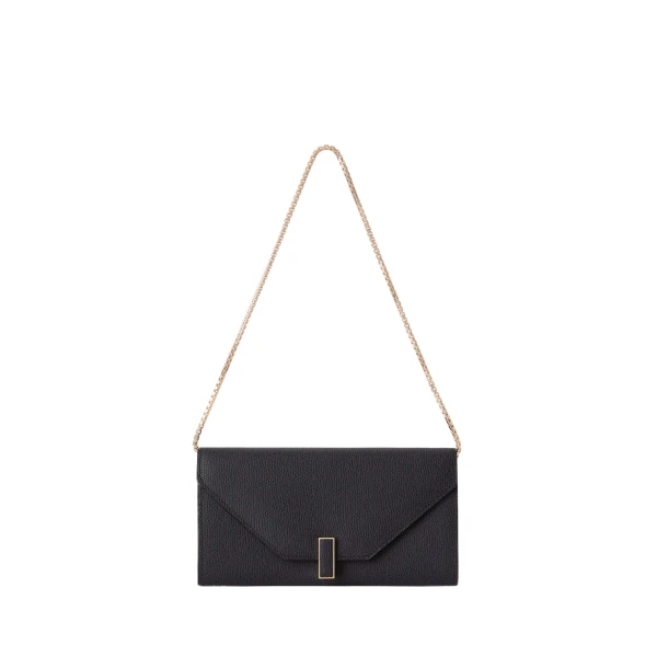 Valextra Iside Continental Purse with Chain in Night Blue | Wallets & Purses | Luxury Shoes 