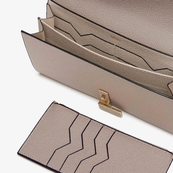 Valextra Iside Continental Purse with Chain in Nude Pink | Wallets & Purses | Luxury Shoes 