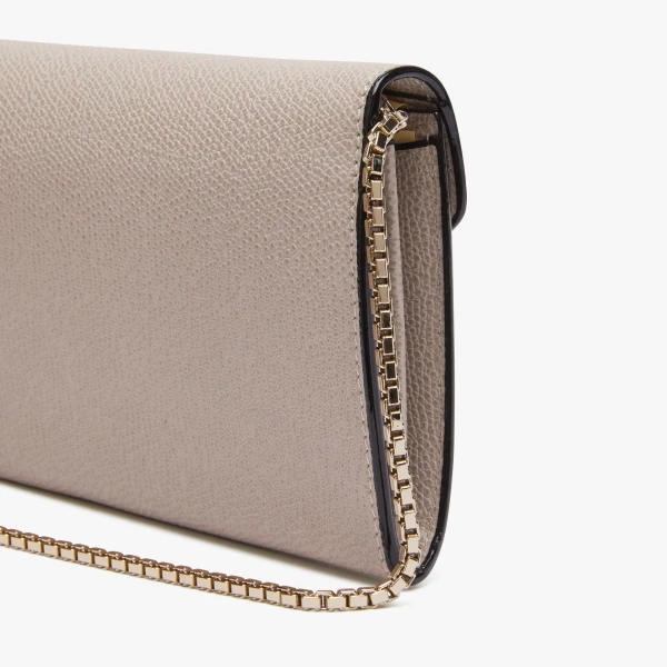 Valextra Iside Continental Purse with Chain in Nude Pink | Wallets & Purses | Luxury Shoes 