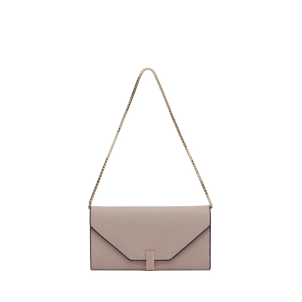 Valextra Iside Continental Purse with Chain in Nude Pink | Wallets & Purses | Luxury Shoes 