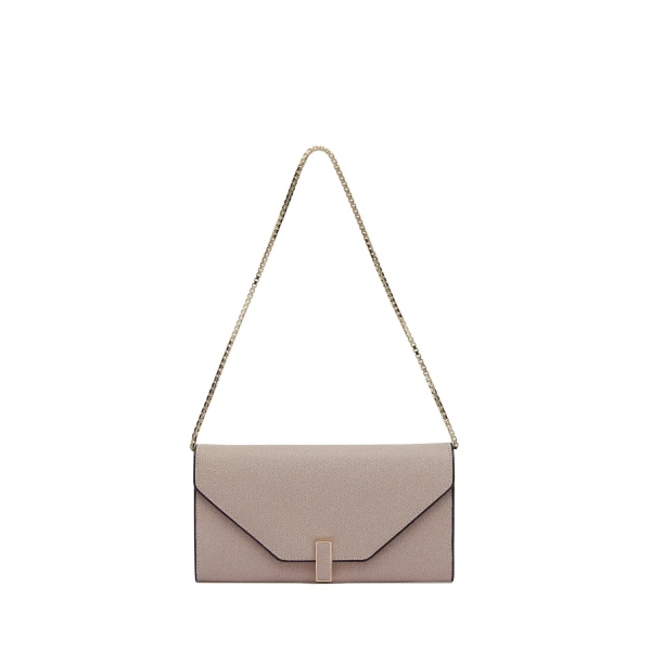 Valextra Iside Continental Purse with Chain in Nude Pink | Wallets & Purses | Luxury Shoes 