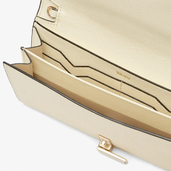 Valextra Iside Continental Purse with Chain in Pergamena White | Wallets & Purses | Luxury Shoes 
