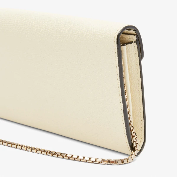 Valextra Iside Continental Purse with Chain in Pergamena White | Wallets & Purses | Luxury Shoes 