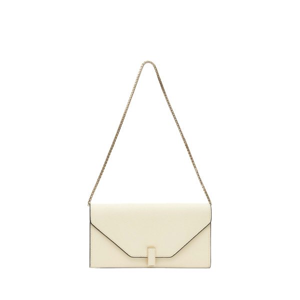 Valextra Iside Continental Purse with Chain in Pergamena White | Wallets & Purses | Luxury Shoes 