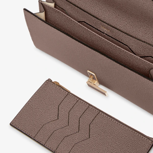 Valextra Iside Continental Purse with Chain in Sahara Brown | Wallets & Purses | Luxury Shoes 