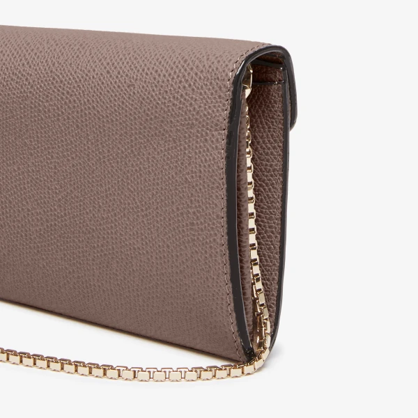 Valextra Iside Continental Purse with Chain in Sahara Brown | Wallets & Purses | Luxury Shoes 