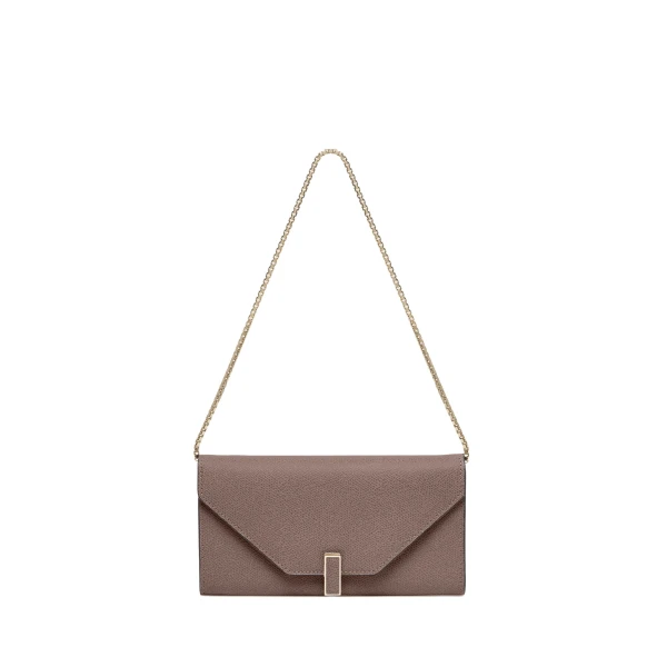 Valextra Iside Continental Purse with Chain in Sahara Brown | Wallets & Purses | Luxury Shoes 