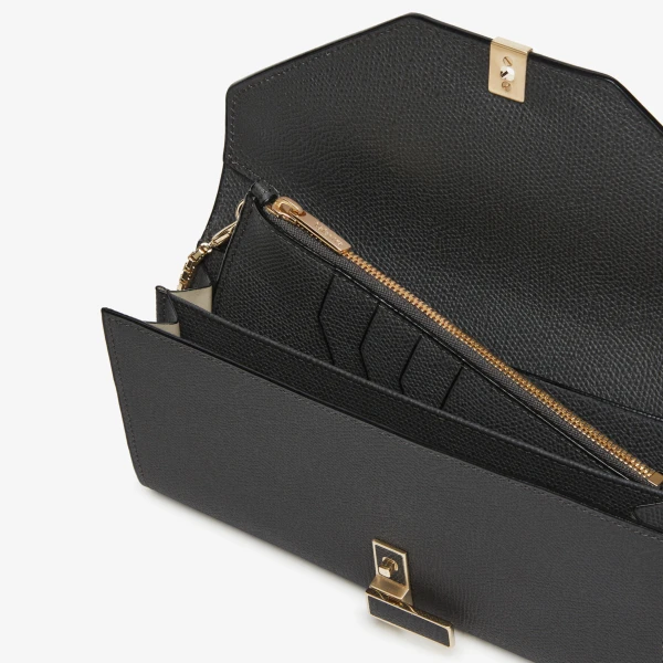 Valextra Iside Continental Purse with Chain in Smokey Grey | Wallets & Purses | Luxury Shoes 