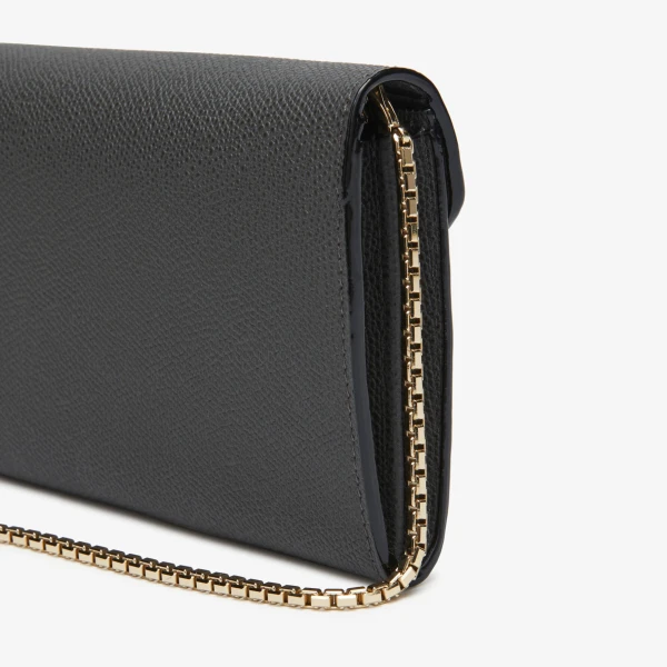 Valextra Iside Continental Purse with Chain in Smokey Grey | Wallets & Purses | Luxury Shoes 