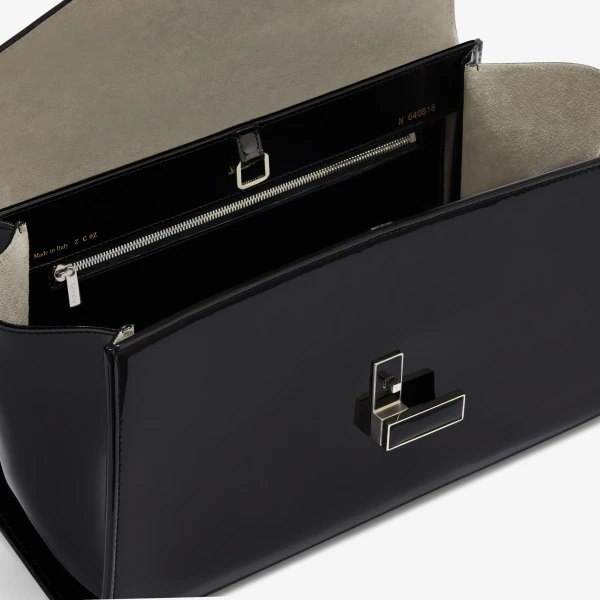 Valextra Iside Editor Gloss Top Handle Medium Bag in Black | Totes & Top-Handle Bags | Luxury Shoes 