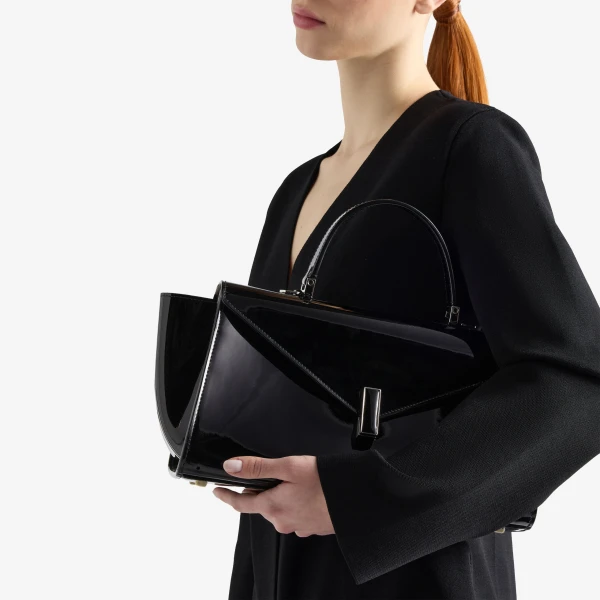 Valextra Iside Editor Gloss Top Handle Medium Bag in Black | Totes & Top-Handle Bags | Luxury Shoes 