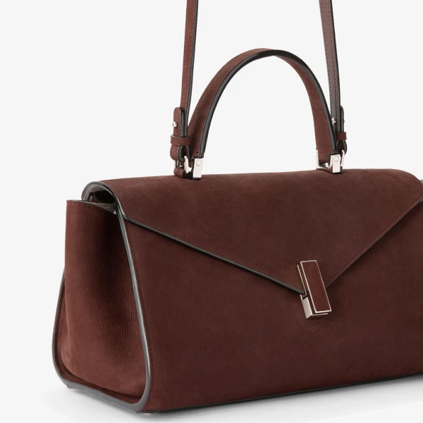 Valextra Iside Editor Senso Top Handle Medium Bag in Chocolate Brown | Totes & Top-Handle Bags | Luxury Shoes 