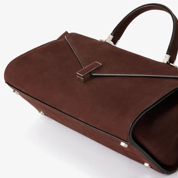 Valextra Iside Editor Senso Top Handle Medium Bag in Chocolate Brown | Totes & Top-Handle Bags | Luxury Shoes 