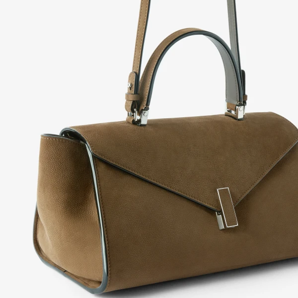 Valextra Iside Editor Senso Top Handle Medium Bag in Khaki | Totes & Top-Handle Bags | Luxury Shoes 