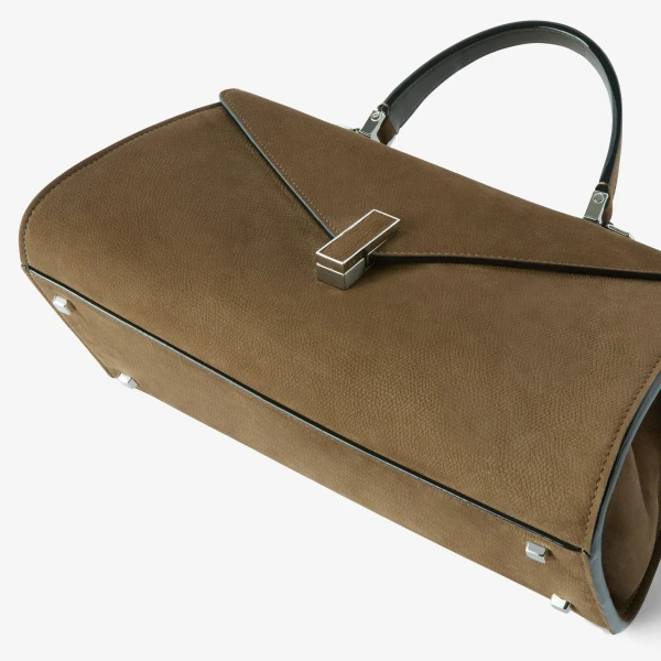 Valextra Iside Editor Senso Top Handle Medium Bag in Khaki | Totes & Top-Handle Bags | Luxury Shoes 