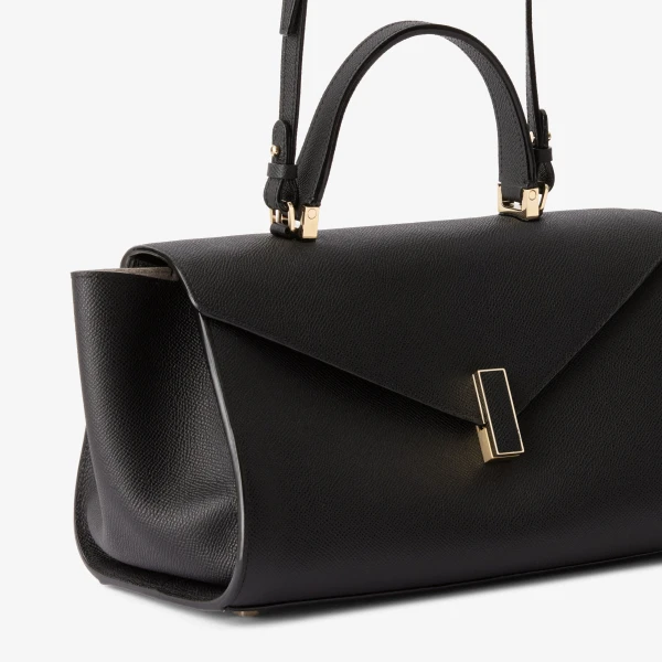 Valextra Iside Editor Top Handle Medium Bag in Black | Totes & Top-Handle Bags | Luxury Shoes 
