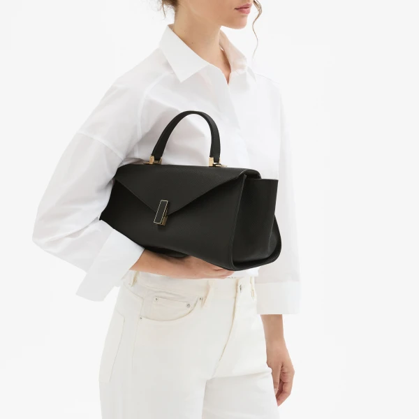 Valextra Iside Editor Top Handle Medium Bag in Black | Totes & Top-Handle Bags | Luxury Shoes 