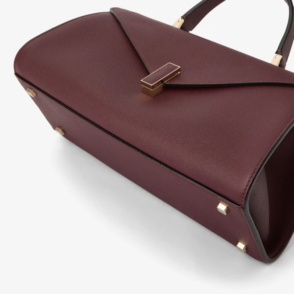 Valextra Iside Editor Top Handle Medium Bag in Claret Red | Totes & Top-Handle Bags | Luxury Shoes 