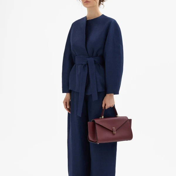 Valextra Iside Editor Top Handle Medium Bag in Claret Red | Totes & Top-Handle Bags | Luxury Shoes 