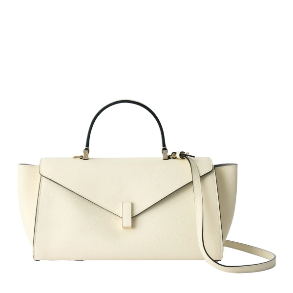 Iside Editor Top Handle Medium Bag in Pergamena White