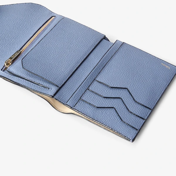 Valextra Iside Fold Wallet in Hydrangea Blue | Wallets & Purses | Luxury Shoes 