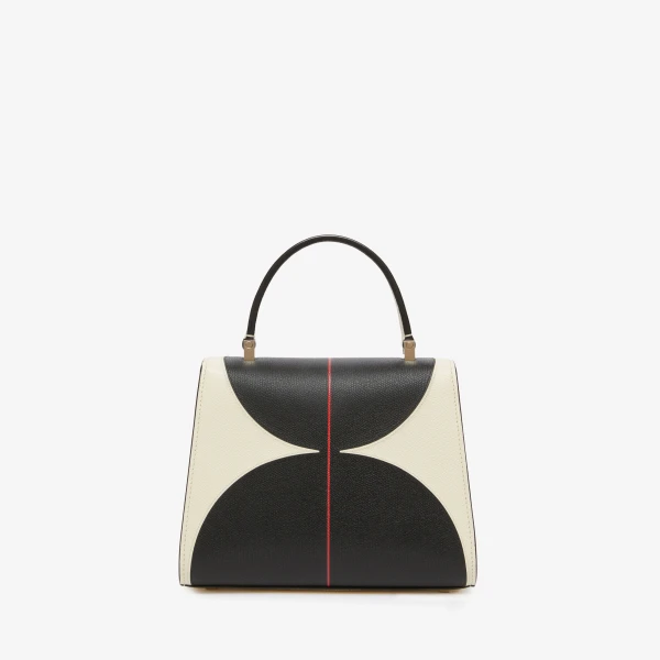 Valextra Iside Intarsia Balance Mini Bag in Pergamena White, Black and Crimson Red | Mini Bags | Luxury Shoes 