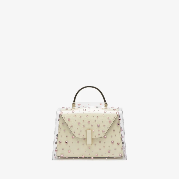 Valextra Iside Micro Rhinestone Raincoat in Transparent and Peony Pink | Bag Accessories | Luxury Shoes 