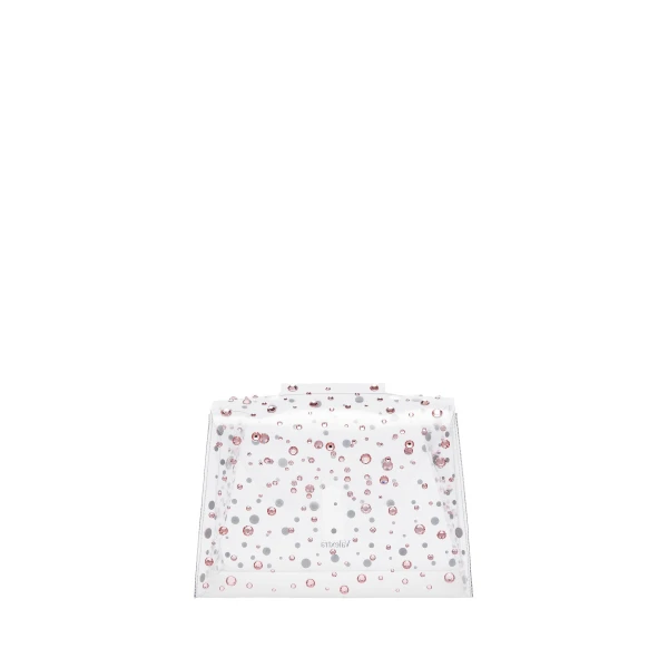 Valextra Iside Micro Rhinestone Raincoat in Transparent and Peony Pink | Bag Accessories | Luxury Shoes 