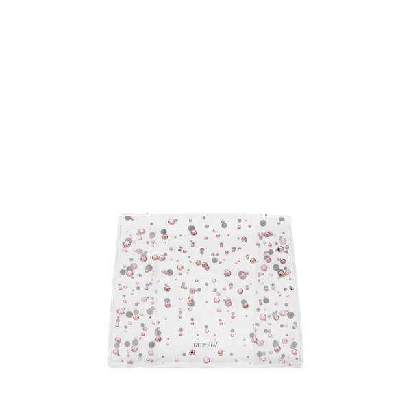 Valextra Iside Mini Rhinestone Raincoat in Transparent and Peony Pink | Bag Accessories | Luxury Shoes 