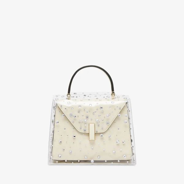 Valextra Iside Mini Rhinestone Raincoat in Transparent and Silver | Bag Accessories | Luxury Shoes 