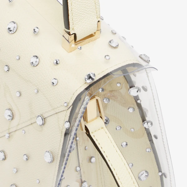 Valextra Iside Mini Rhinestone Raincoat in Transparent and Silver | Bag Accessories | Luxury Shoes 
