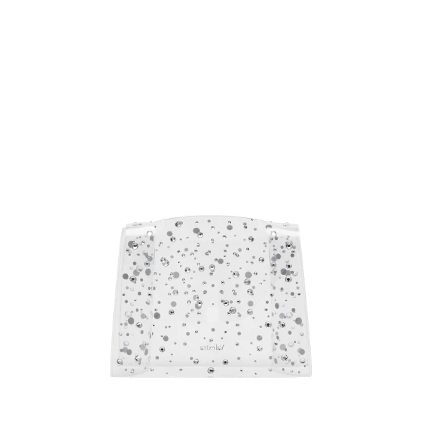 Valextra Iside Mini Rhinestone Raincoat in Transparent and Silver | Bag Accessories | Luxury Shoes 