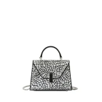 Valextra Iside Mosaic Crossbody Micro Bag in Black and Silver | Shoulder & Crossbody Bags | Luxury Shoes 
