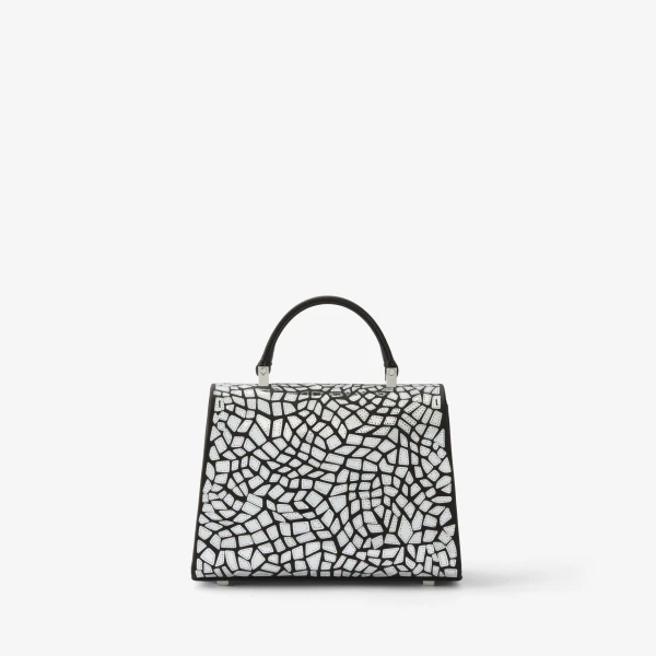 Valextra Iside Mosaic Crossbody Micro Bag in Black and Silver | Shoulder & Crossbody Bags | Luxury Shoes 