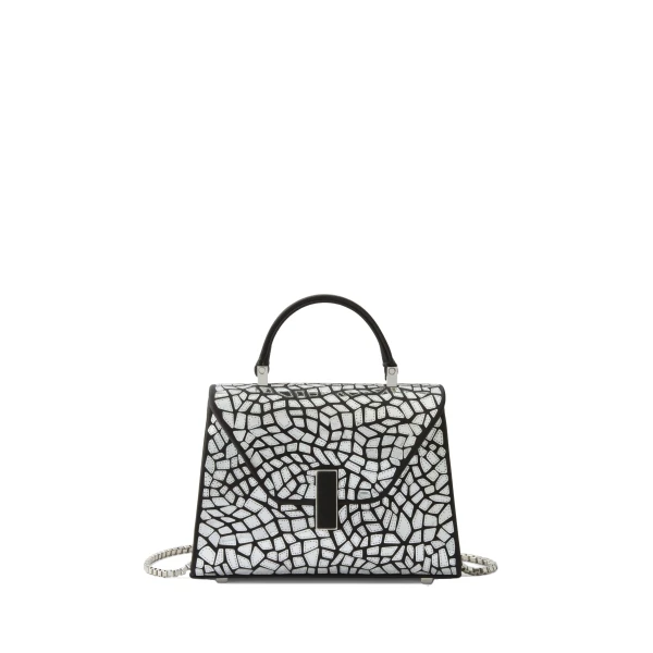 Valextra Iside Mosaic Crossbody Micro Bag in Black and Silver | Shoulder & Crossbody Bags | Luxury Shoes 