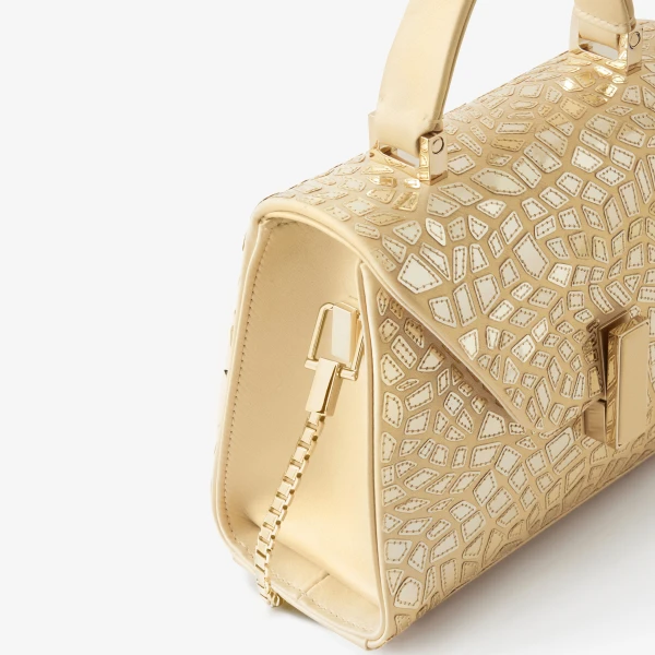 Valextra Iside Mosaic Crossbody Micro Bag in Cream Yellow and Gold | Shoulder & Crossbody Bags | Luxury Shoes 
