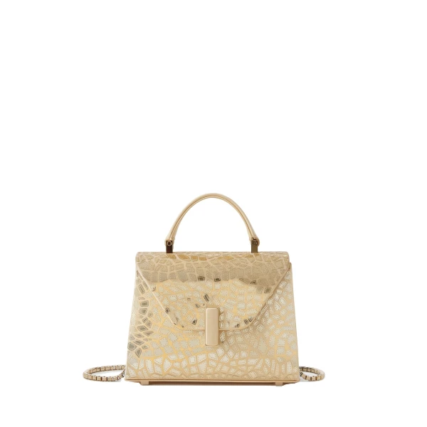 Valextra Iside Mosaic Crossbody Micro Bag in Cream Yellow and Gold | Shoulder & Crossbody Bags | Luxury Shoes 