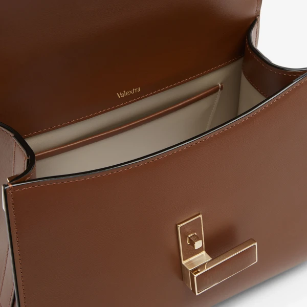 Valextra Iside Palmellato Top Handle Mini Bag in Chocolate Brown | Mini Bags | Luxury Shoes 