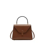 Valextra Iside Palmellato Top Handle Mini Bag in Chocolate Brown | Mini Bags | Luxury Shoes 