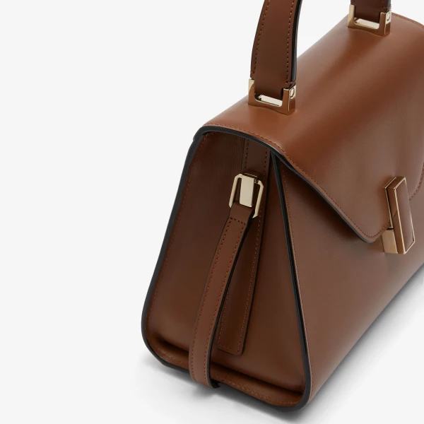 Valextra Iside Palmellato Top Handle Mini Bag in Chocolate Brown | Mini Bags | Luxury Shoes 