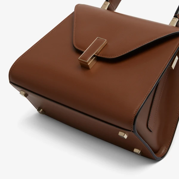 Valextra Iside Palmellato Top Handle Mini Bag in Chocolate Brown | Mini Bags | Luxury Shoes 