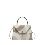 Valextra Iside Patchwork Top Handle Mini Bag in Oyster Brown and Beige Colour Mix | Mini Bags | Luxury Shoes 