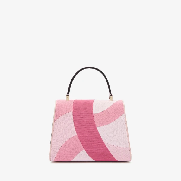 Valextra Iside Patchwork Top Handle Mini Bag in Peony Pink and Pink Colour Mix | Mini Bags | Luxury Shoes 