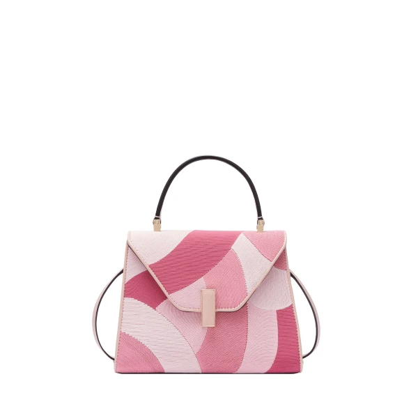 Valextra Iside Patchwork Top Handle Mini Bag in Peony Pink and Pink Colour Mix | Mini Bags | Luxury Shoes 