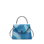 Valextra Iside Patchwork Top Handle Mini Bag in Sapphire Blue and Blue Colour Mix | Mini Bags | Luxury Shoes 