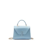 Valextra Iside Satin Top Handle Micro Bag in Niagara Blue | Mini Bags | Luxury Shoes 