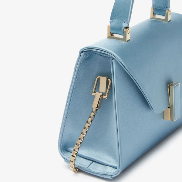 Valextra Iside Satin Top Handle Micro Bag in Niagara Blue | Mini Bags | Luxury Shoes 