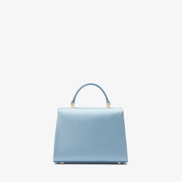Valextra Iside Satin Top Handle Micro Bag in Niagara Blue | Mini Bags | Luxury Shoes 