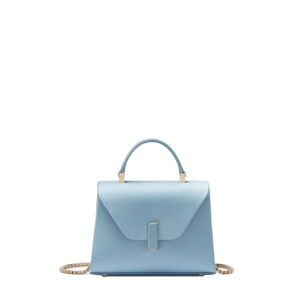 Valextra Iside Satin Top Handle Micro Bag in Niagara Blue | Mini Bags | Luxury Shoes 